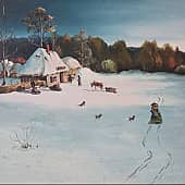 Вольная копия картины Н.Н.Дубовского "Зимний вечер"