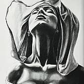 Картина углем женский портрет