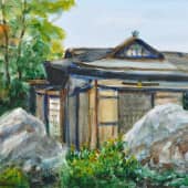 Японский домик среди камней