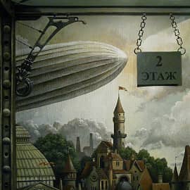 Фрагмент росписи лестничной клетки в бизнес-центре