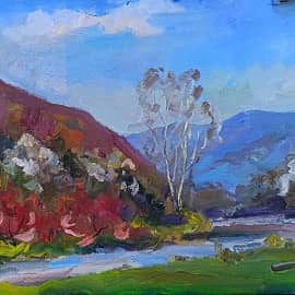 Осенняя дорога в горы. Персиковый сад. Пленэр ZhNataly