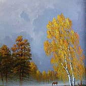 Уж небо осенью дышало, художник Геннадий Литвиненко