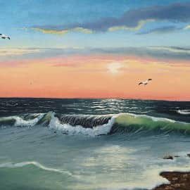 Закат на море