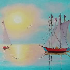 Яхты на рассвете