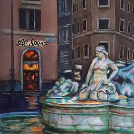 Пьяцца Навона ночью.  Рим.