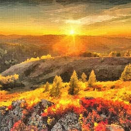 Закатные лучи.