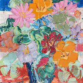 Картина Абстракция цветы и море Екатерина Лебедева художник