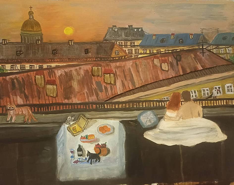 Рассвет на крышах Петербурга