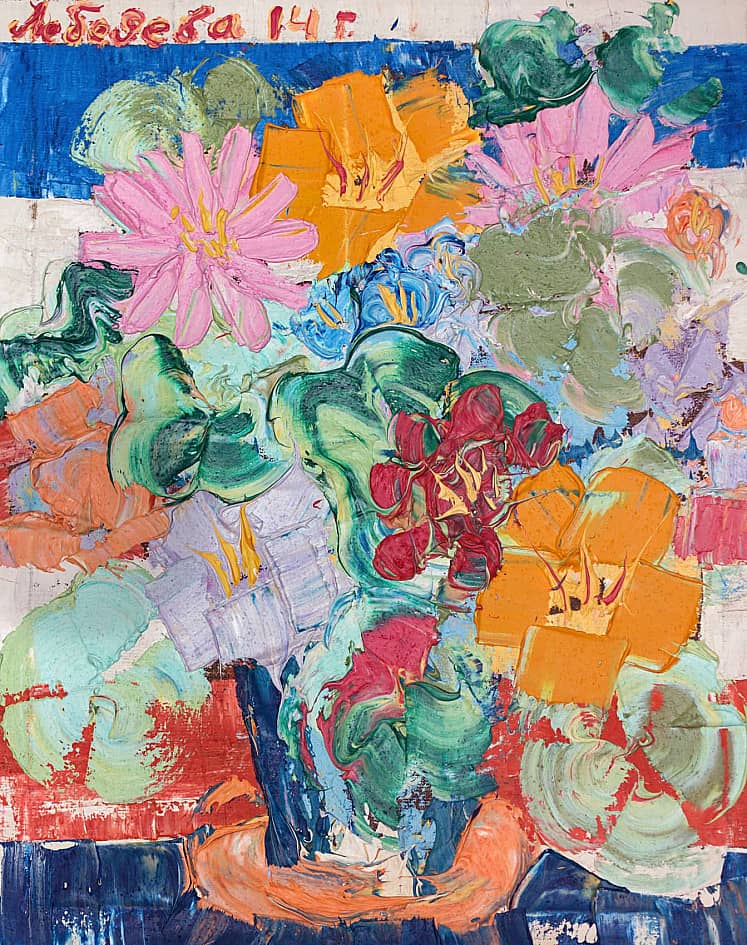 Картина Абстракция цветы и море Екатерина Лебедева художник