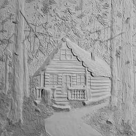 Барельеф домик