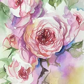 Акварель Розы