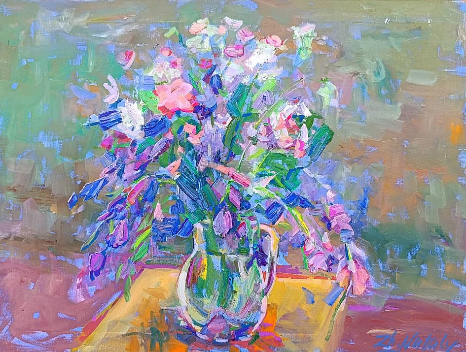 Розовые цветы. Серия натюрморт под открытым небом. Пленэр ZhNataly