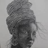 Африканочка простым карандашом