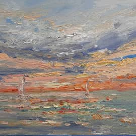 Облако на закате. Пленэрная живопись ZhNataly