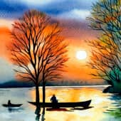 Картина "Осенняя рыбалка"
