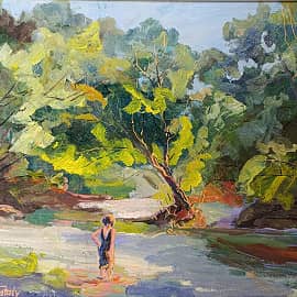 Девушка в лесу у реки. Лето на Кавказе. Пленэр ZhNataly