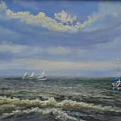 Азовская волна. Пленэрная живопись ZhNataly Яхты