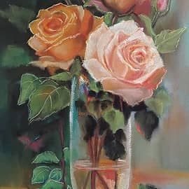 Натюрморт с жёлтыми розами