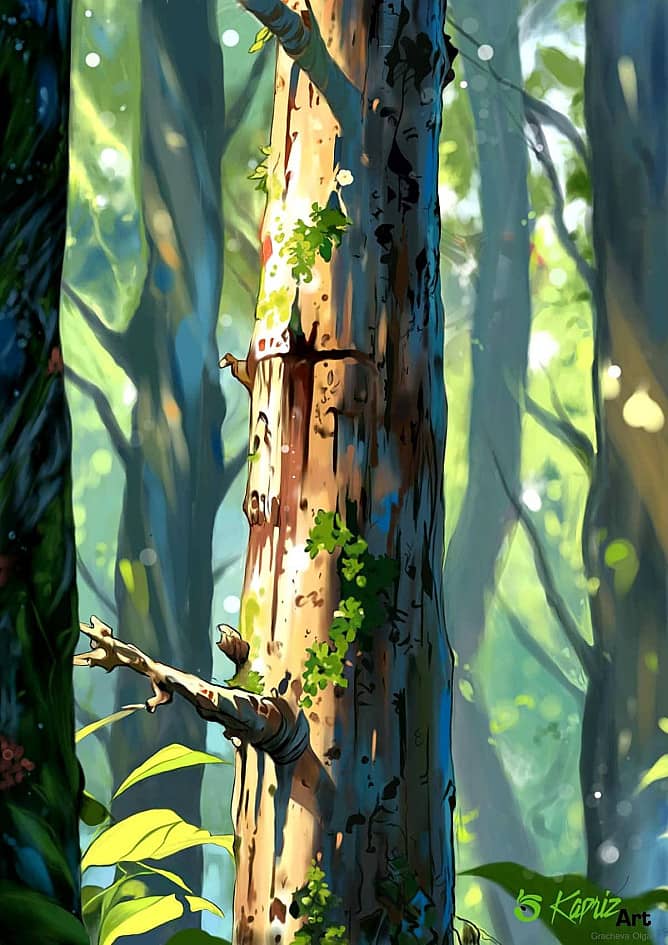 Дерево в лесу