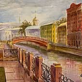 Красный мост, художник NEFEDOVA