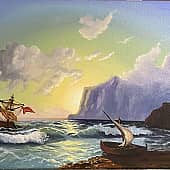Море. Коктебель 1853 г.  Свободная копия.