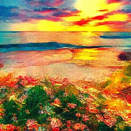 На берегу моря.