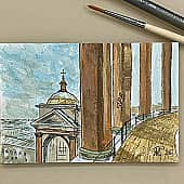 Открытка Санкт-Петербург Исаакий (1), художник Анна Т