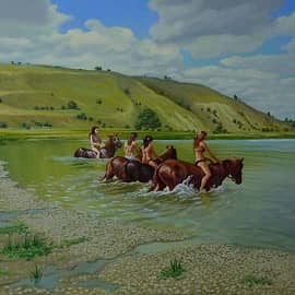 Купание коней на Дону