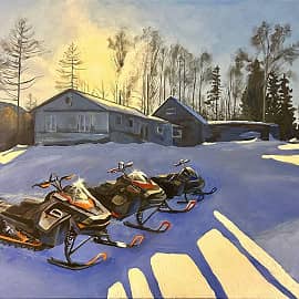 Мужской отдых в деревне зимой