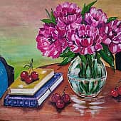 Яркие пионы