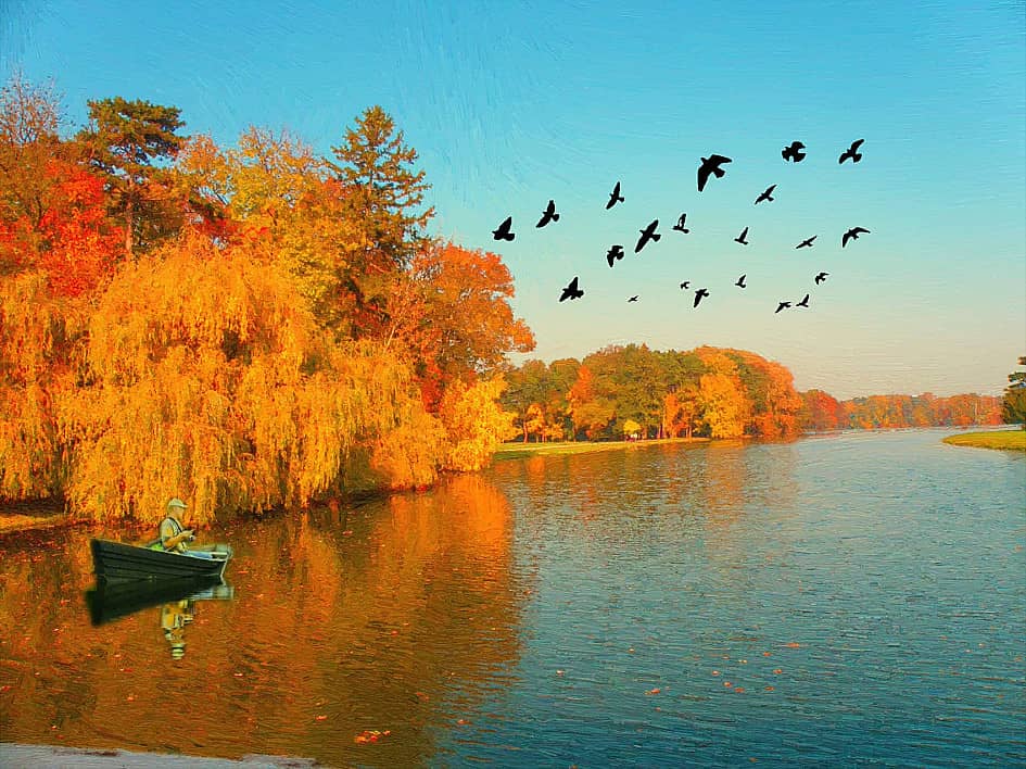 На рыбалке.