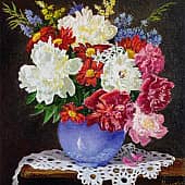 Букет с пионами