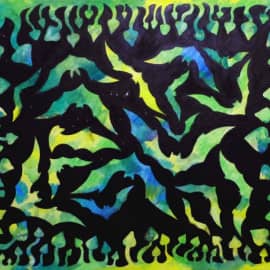 Акрил,масло. Люминофор.