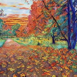 Разбросала осень листья.