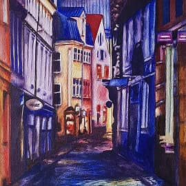 Ночная улочка в Риге