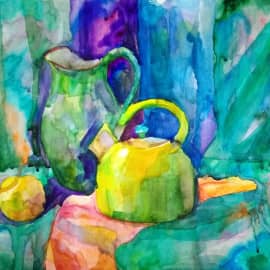 Натюрморт Салатовый чайник