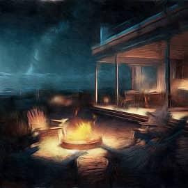 Вечер у костра.