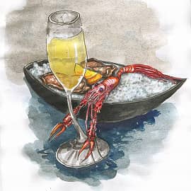 Натюрморт с морепродуктами