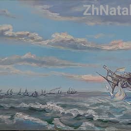 "Морская прогулка Стрелобота" Серия картин "Сказочные миры ZhNataly"