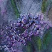 Сирень в свете лучей, художник Анастасия