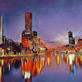 Город в ночи.