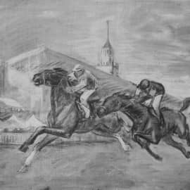 Эскиз к дипломной работе маслом. Московский ипподром. Диптих