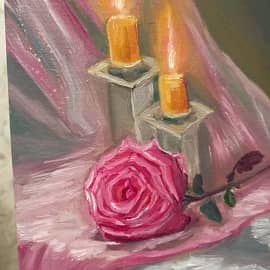 Роза при свечах.