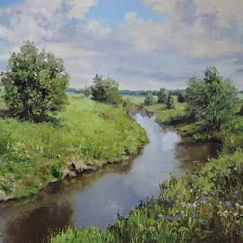 Пейзаж с речкой (полуэтюд)