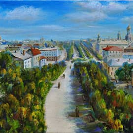 Старая Москва, вид Петровского бульвара с чб фотографии 1880 г