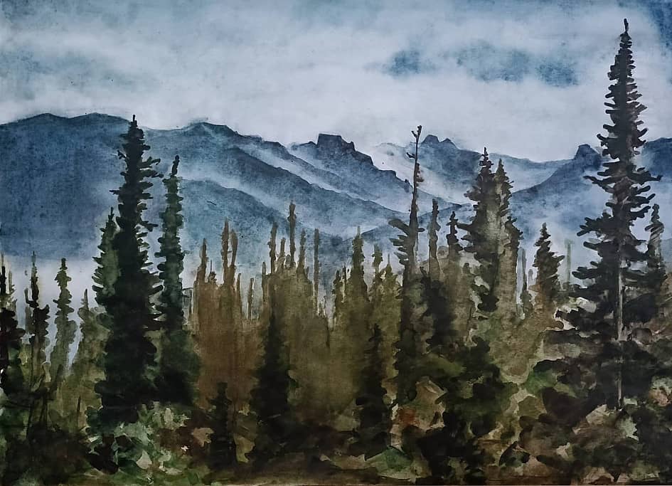 На фоне гор