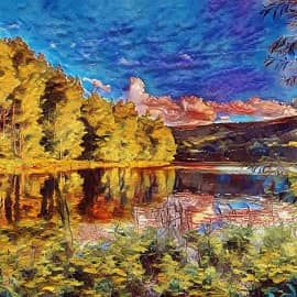 озеро осенью