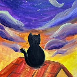 Кот на закате