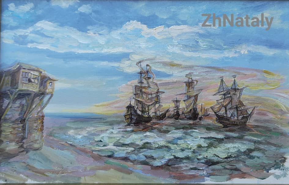 Корабли на рейде. Сказочные миры ZhNataly