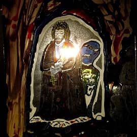 Витраж с Иисусом Христом.